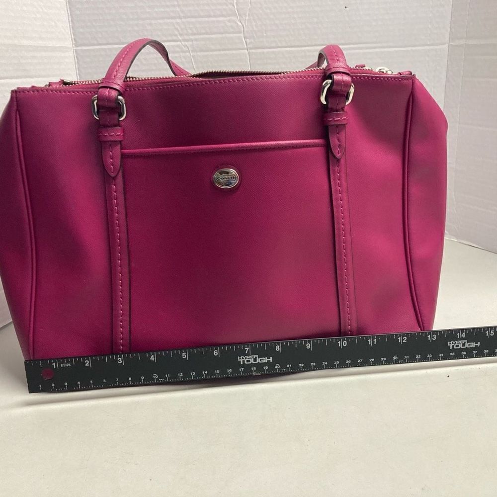 COACH Women’s Peyton Saffinao Dark‎ Pink Handbag Tote Shoulder Bag Size 13X5X9.5 - Picture 3 of 12